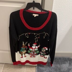 Festive Black and Red Holiday Sweater